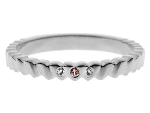 Romanssi | Valkokulta 750, safiiri, timantit | Kihlasormus